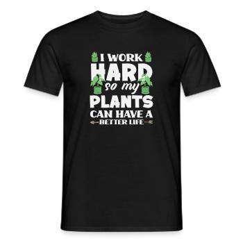 Work Hard Plant Lover Gerdener Gardening - Männer T-Shirt - Schwarz - Vorne - AI Model Male 178 light (178cm)