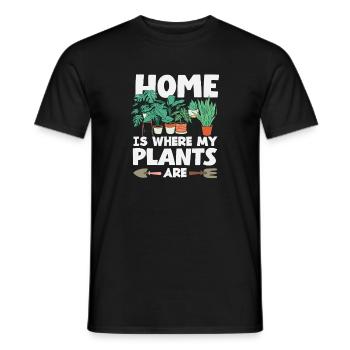 Maison où mes plantes sont amoureuses des plantes - T-shirt homme - noir - Devant - AI Model Male 178 light (178cm)