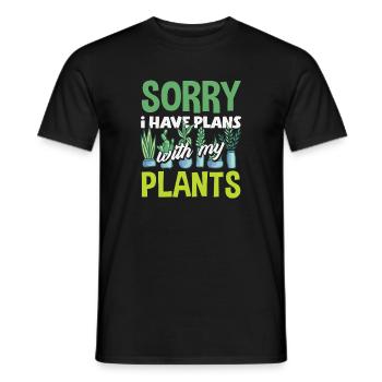Ich Habe Pläne Mit Meinen Pflanzen - Männer T-Shirt - Schwarz - Vorne - AI Model Male 178 light (178cm)