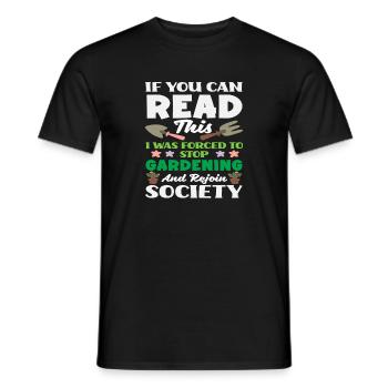 Obligés d’arrêter les amateurs de plantes de la Gardening Society - T-shirt homme - noir - Devant - AI Model Male 178 light (178cm)