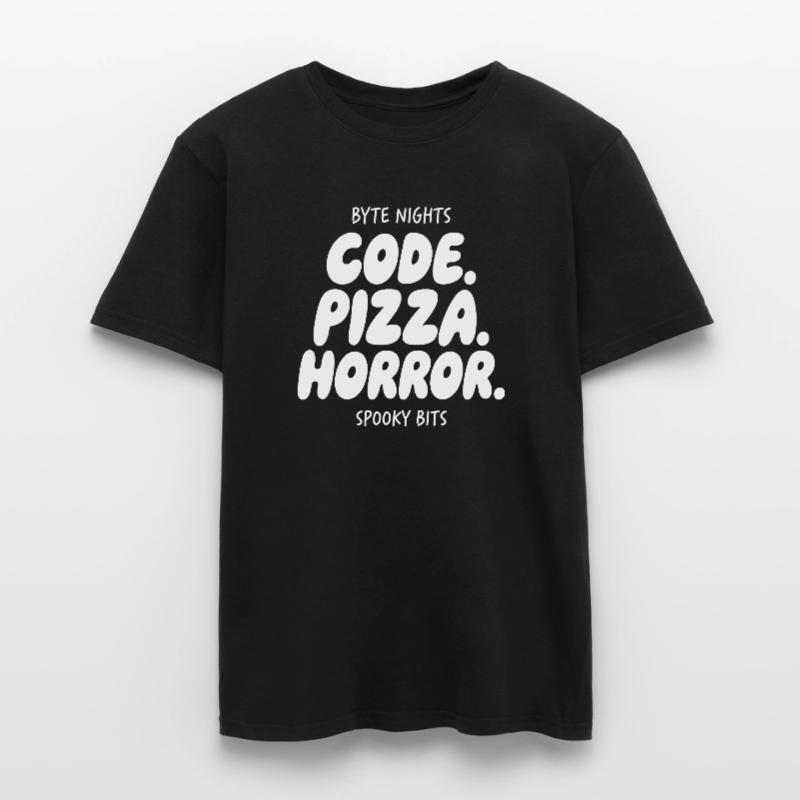 Byte Nights: Code Pizza Horror Men’s T-shirt
