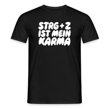 Ctrl+Z Karma – Ctrl+Z est Karma - T-shirt homme - noir - Devant - AI Model Male 178 light (178cm)