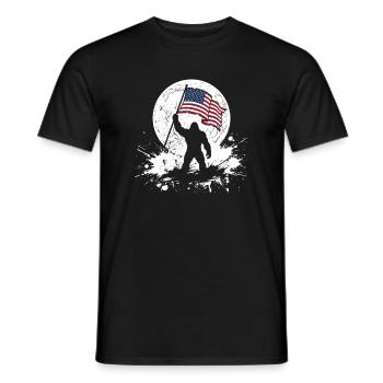 Bigfoot Lune Bigfoot patriotique drôle pour le 4e anniversaire - T-shirt homme - noir - Devant - AI Model Male 178 light (178cm)