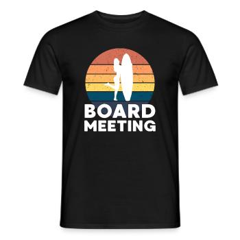 Surfing Board Meeting - Men's T-Shirt - black - Front - AI Model Male 178 light (178cm)