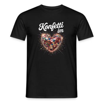Confetti in the Heart Carnival Costume Women's Carnival - Men's T-Shirt - black - Front - AI Model Male 178 light (178cm)