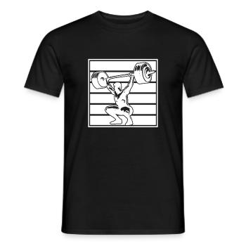 Powerlifting Bodybuilder Weightlifter Gym - Men's T-Shirt - black - Front - AI Model Male 178 light (178cm)