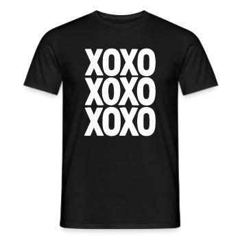 XOXO Love Text Minimal Repeating Design - Men's T-Shirt - black - Front - AI Model Male 178 light (178cm)