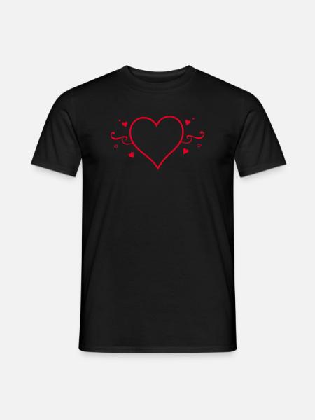 Valentines Red Heart, Valentine's Day - Men's T-Shirt - black