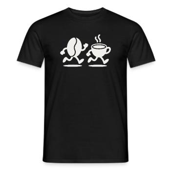 Koffein-Sprint: Bean & Cup Run - Männer T-Shirt - Schwarz - Vorne - AI Model Male 178 light (178cm)