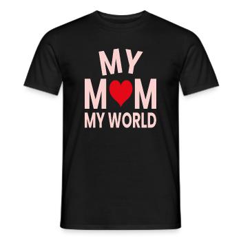 My mother my world - Men's T-Shirt - black - Front - AI Model Male 178 light (178cm)