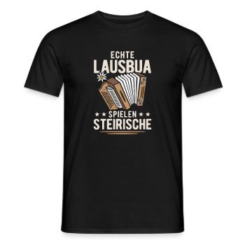 Accordéon Accordéon authentique de Lausbua Styrienne - T-shirt homme - noir - Devant - AI Model Male 178 light (178cm)