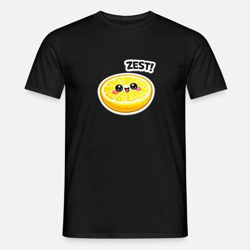 Zitrus Zest Sticker - Männer T-Shirt - Schwarz