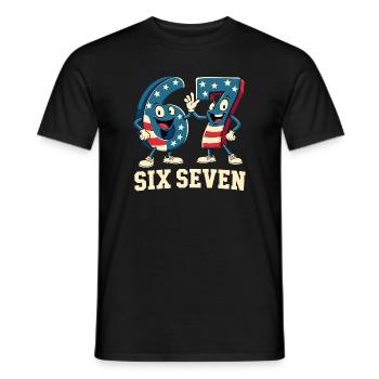 US Flag 67 Memes Six Seven - Men's T-Shirt - black - Front - AI Model Male 178 light (178cm)