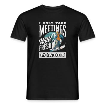 Snowboarden Snowboardtreffen Sessellift - Männer T-Shirt - Schwarz - Vorne - AI Model Male 178 light (178cm)