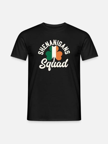 Irish Shenanigans Squad Shamrock Design - Men's T-Shirt - black