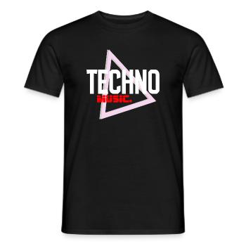 Techno Neon Dreieck Puls - Männer T-Shirt - Schwarz - Vorne - AI Model Male 178 light (178cm)