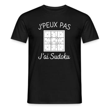 Ich kann nicht, ich habe Sudoku-Humor - Männer T-Shirt - Schwarz - Vorne - AI Model Male 178 light (178cm)