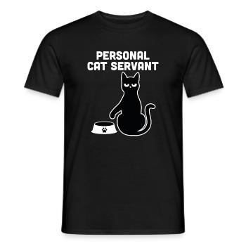 Serviteur Chat Personnel - T-shirt homme - noir - Devant - AI Model Male 178 light (178cm)