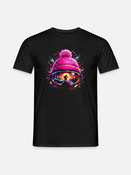 Skifahrer Retro Skibrille Apres Ski Geschenk - Männer T-Shirt - Schwarz