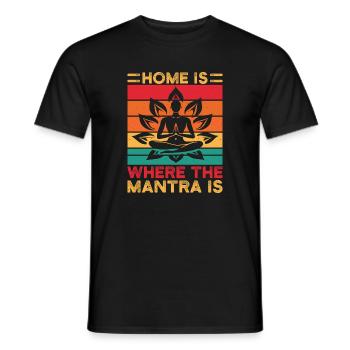 Yoga Home est là où le mantra est drôle Le yoga - T-shirt homme - noir - Devant - AI Model Male 178 light (178cm)