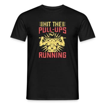 Fitness Fanatics Hit The Pull-Ups Running - Men's T-Shirt - black - Front - AI Model Male 178 light (178cm)