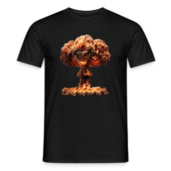 The power of atoms - Men's T-Shirt - black - Front - AI Model Male 178 light (178cm)