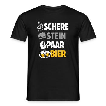 Schere, Stein paar Bier: Freundschaft & Bier - Männer T-Shirt - Schwarz - Vorne - AI Model Male 178 light (178cm)