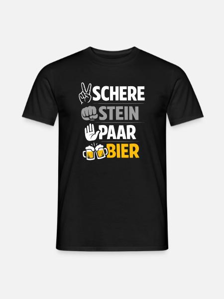 Ciseaux, Pierre de Bière : Amitié & Bière - T-shirt homme - noir
