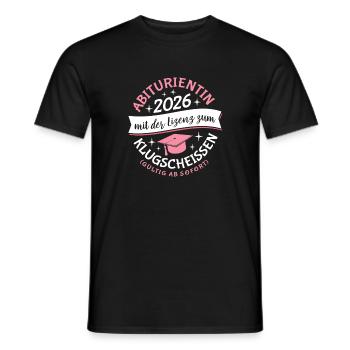 Abiturientin 2026 - Abitur - Klugscheißer Lizenz - Men's T-Shirt - black - Front - AI Model Male 178 light (178cm)