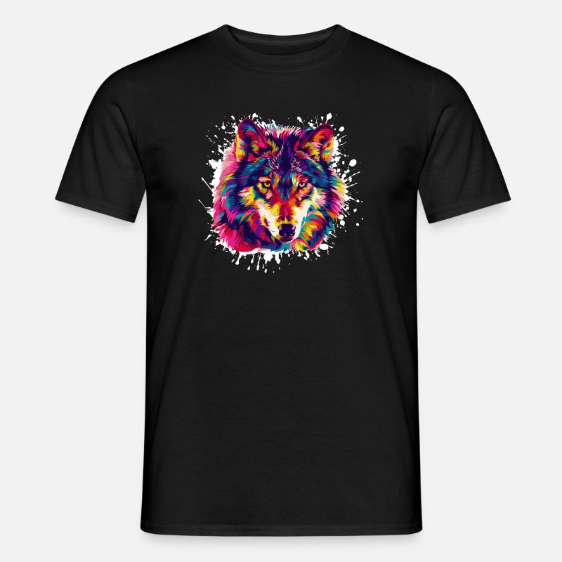 Wolf Tier Animal - Männer T-Shirt - Schwarz