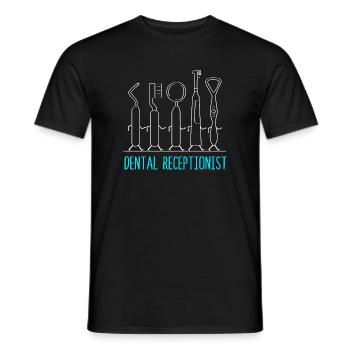 Dentiste dentaire Réceptionniste Dentiste - T-shirt homme - noir - Devant - AI Model Male 178 light (178cm)