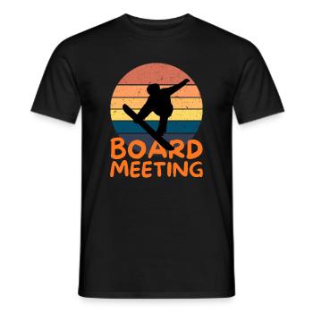 Snowboarding Board Meeting - Men's T-Shirt - black - Front - AI Model Male 178 light (178cm)
