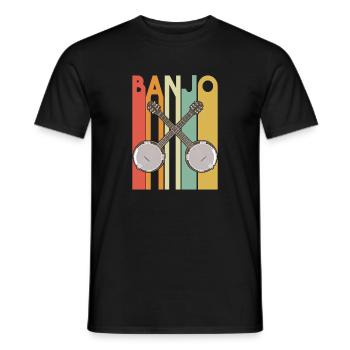 Banjos croisés Rétro Vintage - T-shirt homme - noir - Devant - AI Model Male 178 light (178cm)
