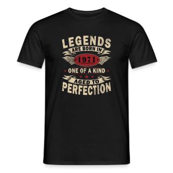 1971 Vintage Born Vintage 1971 Birthday 1971 - Men's T-Shirt - black - Front - AI Model Male 178 light (178cm)