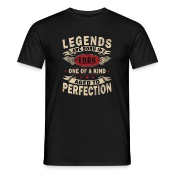 Édition limitée vintage anniversaire 1986 - T-shirt homme - noir - Devant - AI Model Male 178 light (178cm)