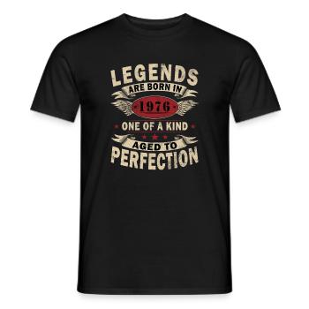 Original 1976 Jahrgang Vintage Geburtstag Retro - Männer T-Shirt - Schwarz - Vorne - AI Model Male 178 light (178cm)