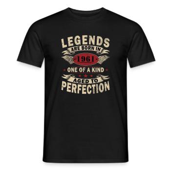 Jahrgang 1961 Geboren Geburtstag Legende - Männer T-Shirt - Schwarz - Vorne - AI Model Male 178 light (178cm)