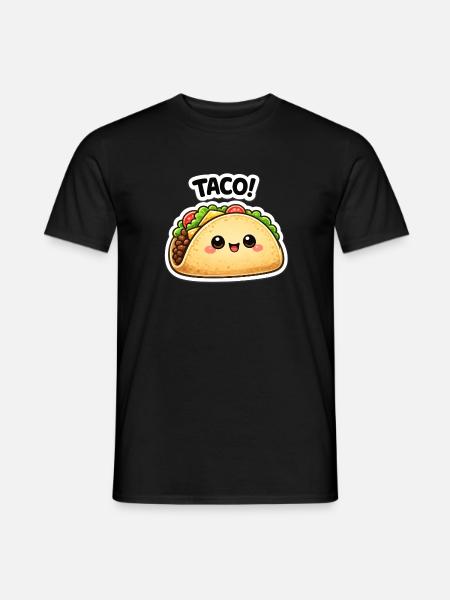 Kawaii taco with a cute face - Men's T-Shirt - black