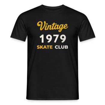 Vintage 1979 Skate Club Retro Birth Year Gift - Men's T-Shirt - black - Front - AI Model Male 178 light (178cm)