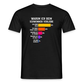 Why I lose at swimming Swimming - Men's T-Shirt - black - Front - AI Model Male 178 light (178cm)