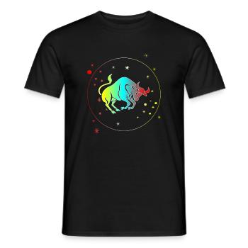 Horoscope astrologique du Taureau : signe du zodiaque - T-shirt homme - noir - Devant - AI Model Male 178 light (178cm)