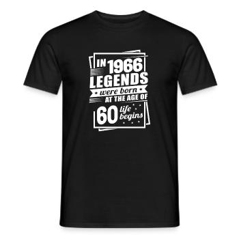 60th Birthday Vintage Legends 1966 Retro Modern - Men's T-Shirt - black - Front - AI Model Male 178 light (178cm)