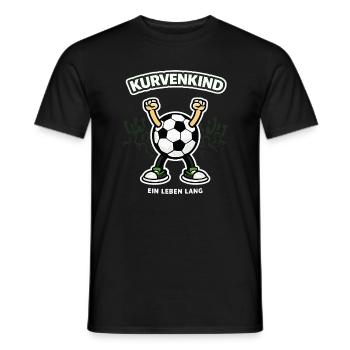 Kurvenkind – Ein Leben lang | Fußball Fan Shirt - Männer T-Shirt - Schwarz - Vorne - AI Model Male 178 light (178cm)