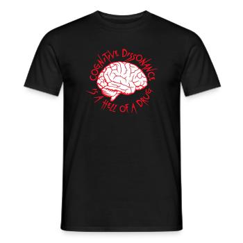 La dissonance cognitive est un sacré dicton. - T-shirt homme - noir - Devant - AI Model Male 178 light (178cm)