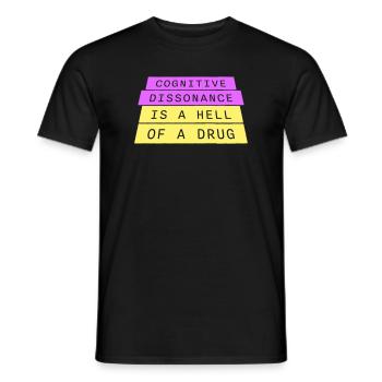 La dissonance cognitive est un sacré dicton. - T-shirt homme - noir - Devant - AI Model Male 178 light (178cm)