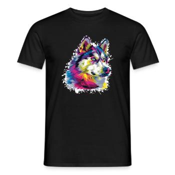 Wolf Animal Art - Men's T-Shirt - black - Front - AI Model Male 178 light (178cm)