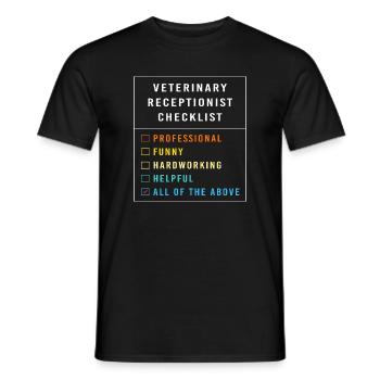 Veterinarian, Receptionist, Veterinarian, Secretary - Men's T-Shirt - black - Front - AI Model Male 178 light (178cm)