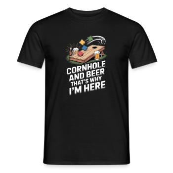 Cornhole And Beer  - Men's T-Shirt - black - Front - AI Model Male 178 light (178cm)