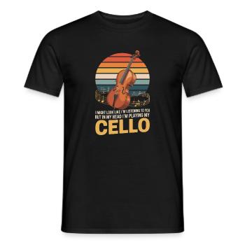 Playing My Cello - Men's T-Shirt - black - Front - AI Model Male 178 light (178cm)