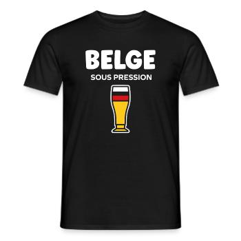 Belgisches Druckglasbier - Männer T-Shirt - Schwarz - Vorne - AI Model Male 178 light (178cm)